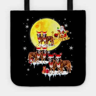 Saint Bernard Reindeer Christmas Moon Santa Dog Lover Tote