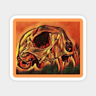 Fire Skull Anatomical Drawing Magnet