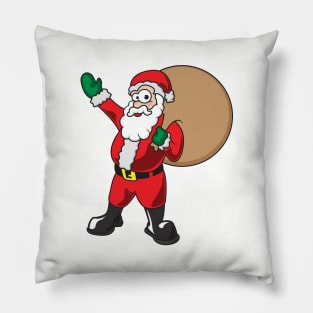 Santa Claus Carrying Gifts Pillow