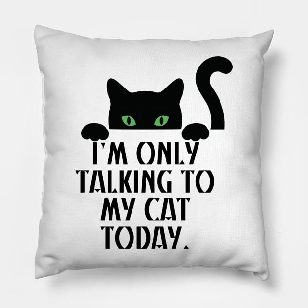 I’m only talking to my cat today Pillow by starsfeeling