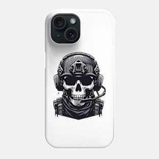 Tactical Skull Dominance Tee: Where Strength Meets Edgy Elegance Phone Case