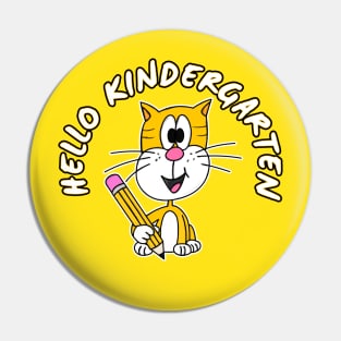 Hello Kindergarten Cat First Day Of School Pin