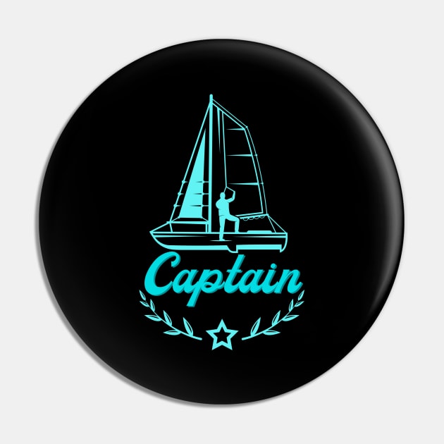 Captain Sailing Ship Sailboat Pin by Foxxy Merch