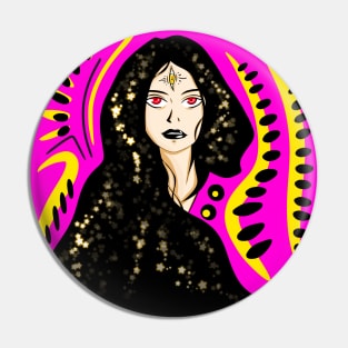 Magical seeker lady in stars ecopop Pin