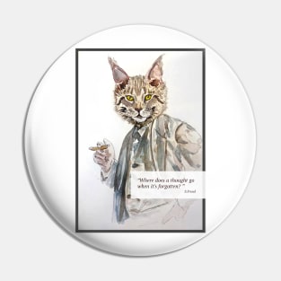 The philosopher Maine coon cat with Freud's phrase Pin