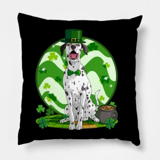 Dalmatian Dog St Patricks Day Leprechaun Irish Pillow