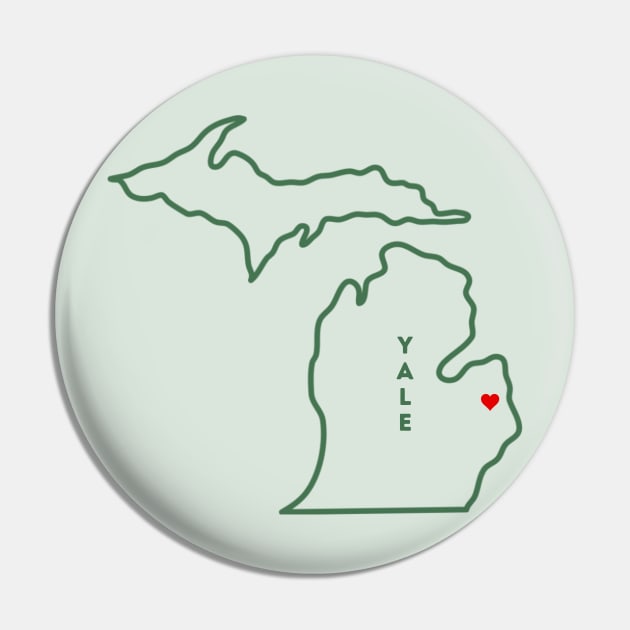 Yale MI Love (Dk Green) Pin by TorrezvilleTees