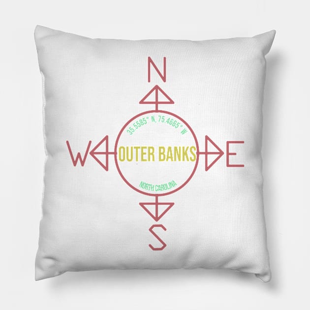 Outer Banks North Carolina 35.5585° N, 75.4665° W Pillow by tziggles