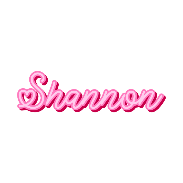 Shannon name pink heart by maoudraw