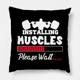 Installing Muscles Weightlifting Fitness Motivation Pillow