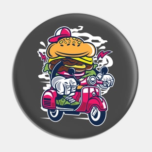 Funny Fast Food Riding Dirty Hamburger Eat Clean T-Shirt Pin