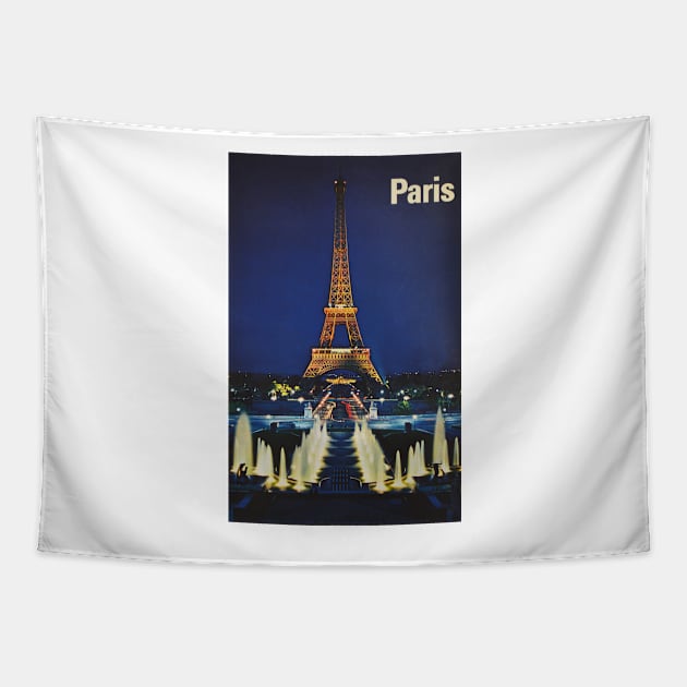 France PARIS Champ de Mars Eiffel Tower Vintage Travel Tapestry by vintageposters