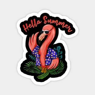 Hello summer flamingo flower Magnet