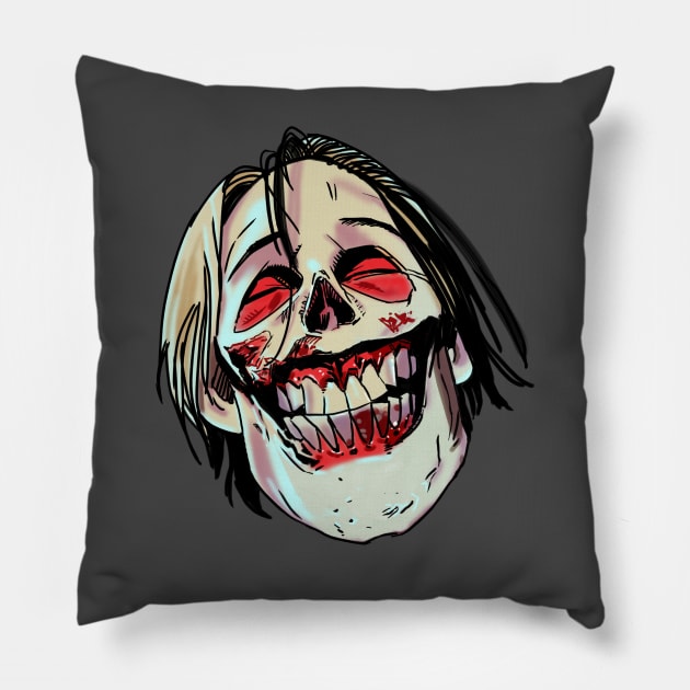 Zombie  Smile Pillow by Toss4Pon