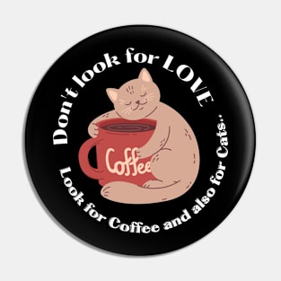 Love coffee and cat Pin