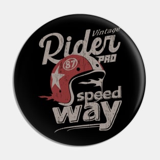 Vintage Rider motorcycle pro racing retro helmet Pin