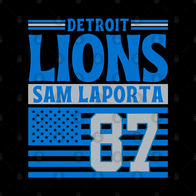 Detroit Lions Laporta 87 American Flag Football by Astronaut.co