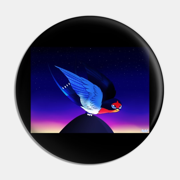 SN: Taking off - Bird Pin by MoonRayCZ