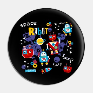 Space robot doodle Pin