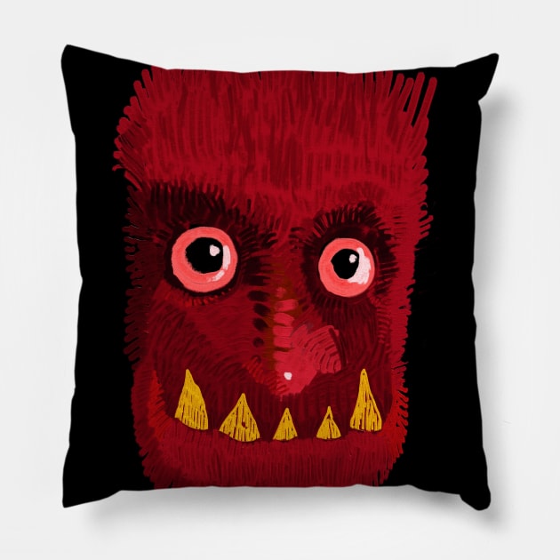 Monster Face Pillow by cowyark rubbark