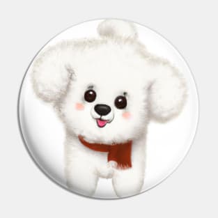 Cute Bichon Frisé Drawing Pin