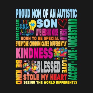 Autism Proud Mother Son Love Autistic Kids Autism Awareness Family T-Shirt