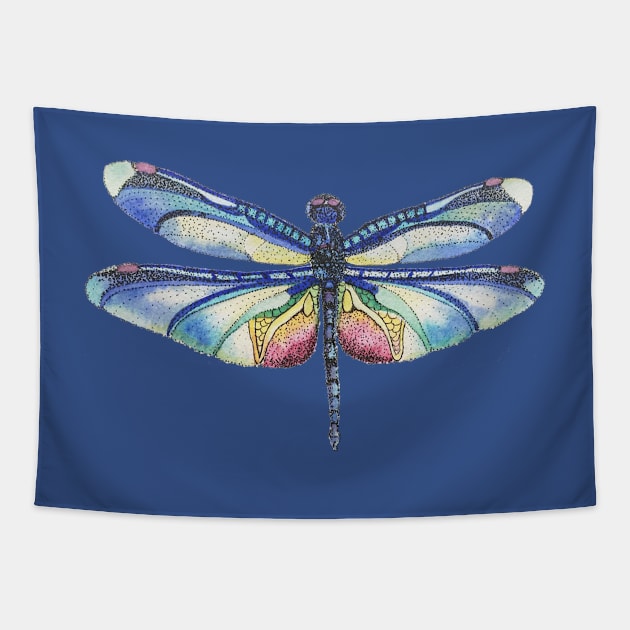 Blue Dragon Fly Tattoo Tapestry by yassinebd