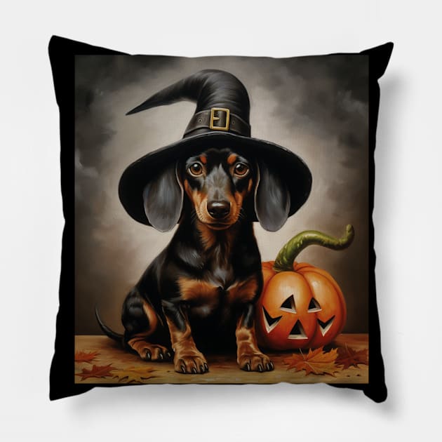 Halloween Dachshund Pillow by NatashaCuteShop