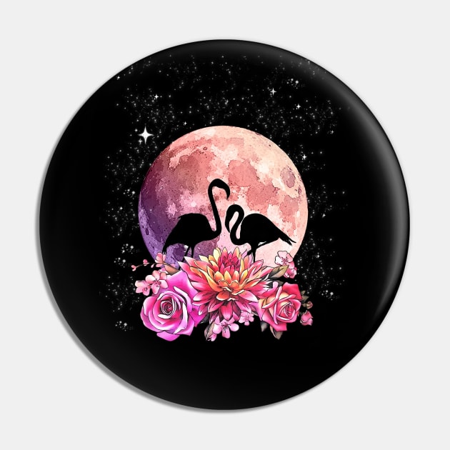 Flamingo shades pink Moon and flowers Pin by Collagedream