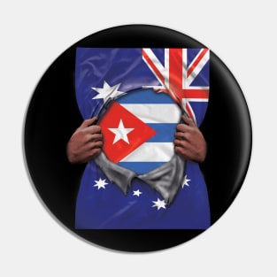 Cuba Flag Australian Flag Ripped - Gift for Cuban From Cuba Pin