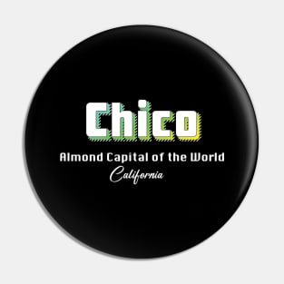 Chico California Yellow Text Pin