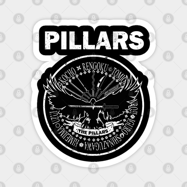 DEMON SLAYER: THE PILLARS LOGO (BLACK) GRUNGE STYLE Magnet by FunGangStore