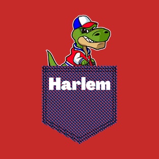 Amerisaurus Rex In A Pocket That Says Harlem. T-Shirt