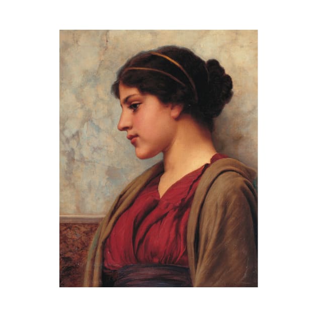 A Classical Beauty, Far-away Thoughts by John William Godward by Classic Art Stall