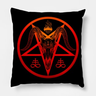 Baphomet pentagram. Goat skull Pillow