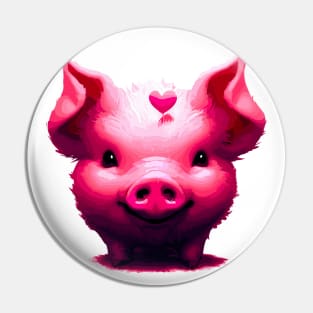 Cute love romantic pink piggy Pin