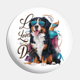 mesmerizing  vector illustration highlights a trendy Bernese Mountain Dog(1) Pin