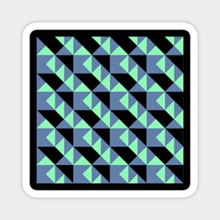 ’Zangles’ - in Spearmint Green and Air Force Blue on a Black base Magnet