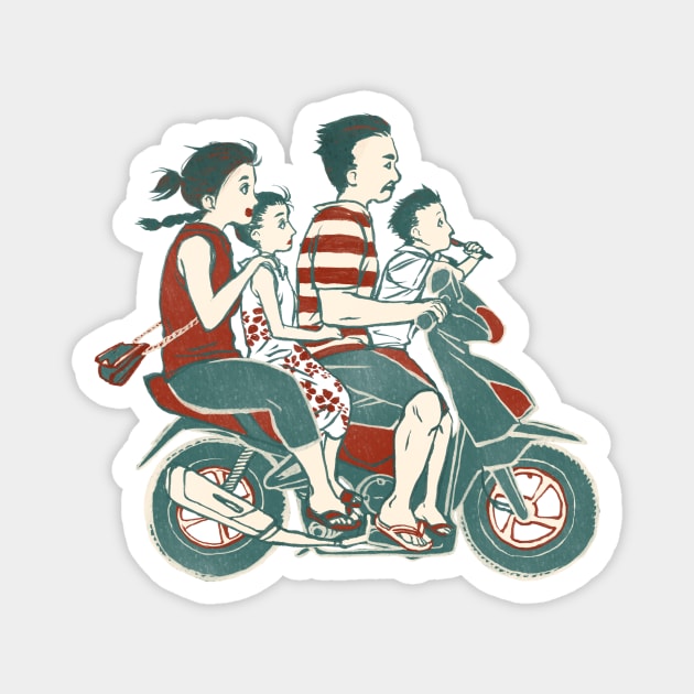 People of Bali - Family Ride Magnet by akaneyabushita