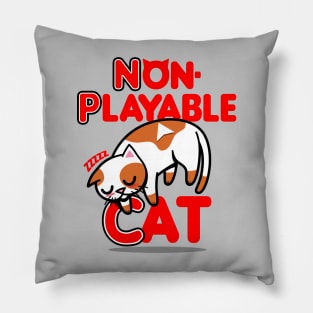 Cute Kawaii Funny NPC Meme Cat Gaming Inspired Gift For Gamers And Cat Lovers Pillow