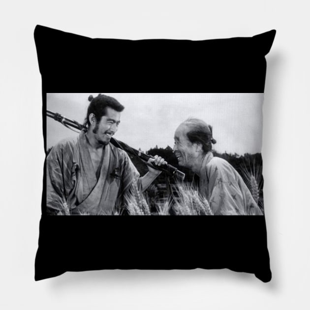 Seven Samurai Akira Kurosawa Toshiro Mifune Pillow by MiljanaVuckovic