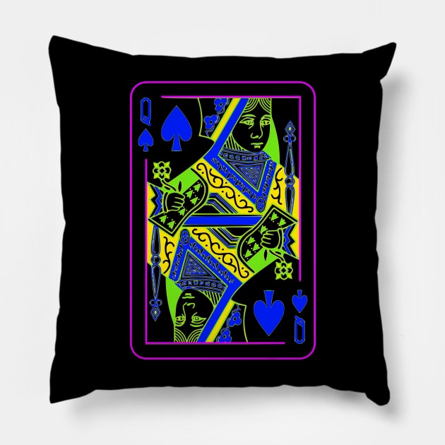 Queen of Spades Bright Mode Pillow by inotyler