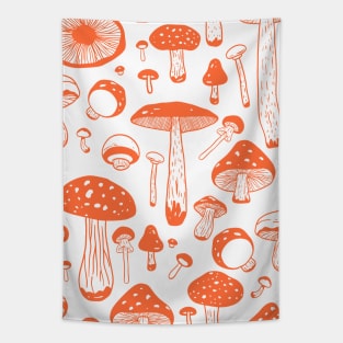 Red Mushroom Boho Cute Pattern Tapestry