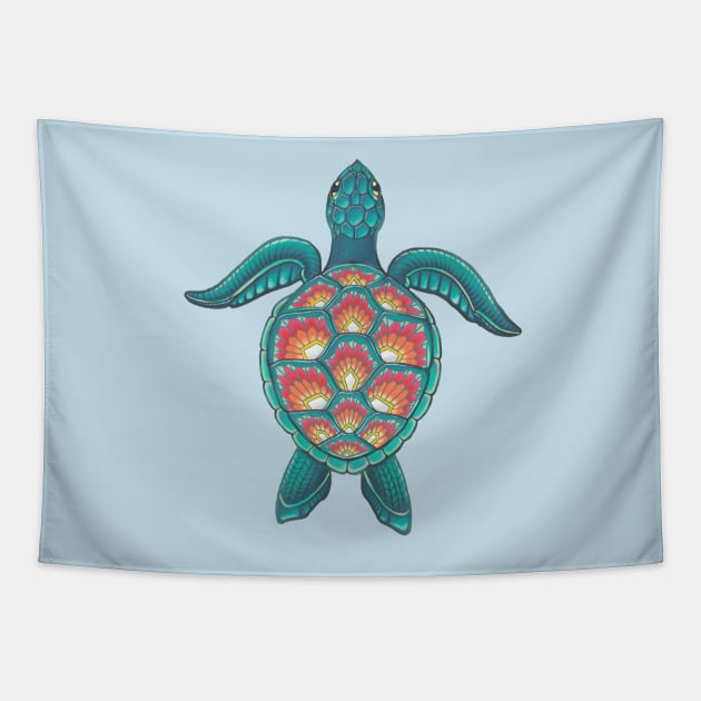 Mandala Turtle Tapestry by Theysaurus