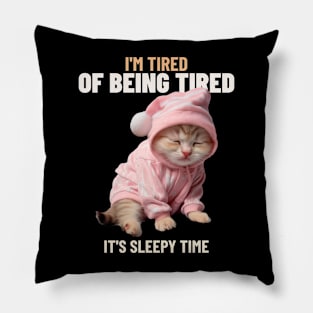 Cute Sleepy Kitten Pillow