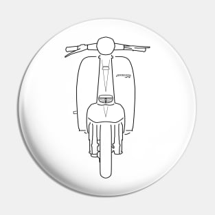 Classic 1960s Lambretta TV175 scooter black outline graphic Pin