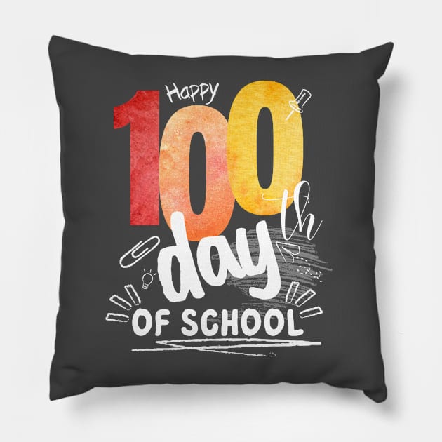 100 days of school Pillow by M.Y