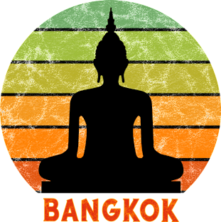 Bangkok Buddha Silhouette On A Rainbow Of Sunset Colors Magnet