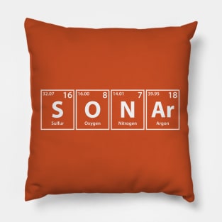 Sonar (S-O-N-Ar) Periodic Elements Spelling Pillow