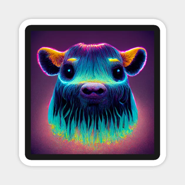 Psychedelic Cow Magnet by RichieDuprey